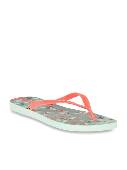 Ipanema Women's Jardins II Fem Coral & Green Flip Flops