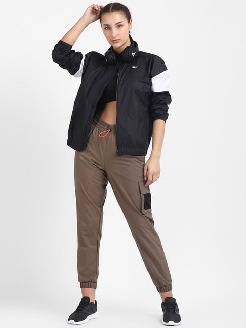 Reebok Black TE Linear Logo WVN Jacket