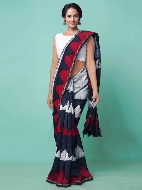 Unnati Silks Women's Pure Batik Chanderi Sico Saree Price in India