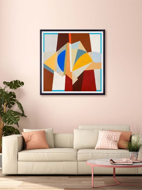 999store Brown & Yellow Abstract Printed Canvas Painting-picture-12