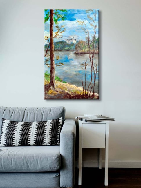 999store Blue & Brown Autumn Landscape Canvas Painting-picture-31