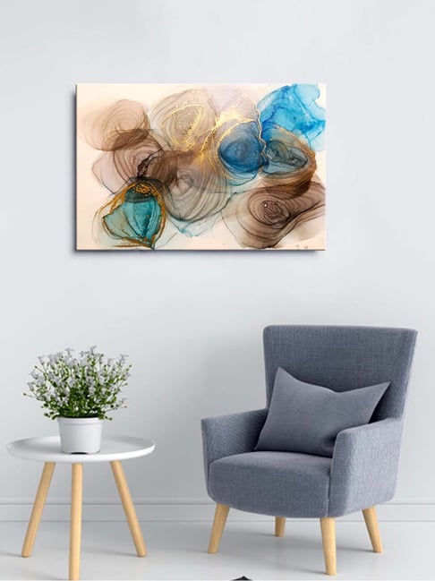999store Brown And Blue Abstract Framed Canvas Painting-picture-30