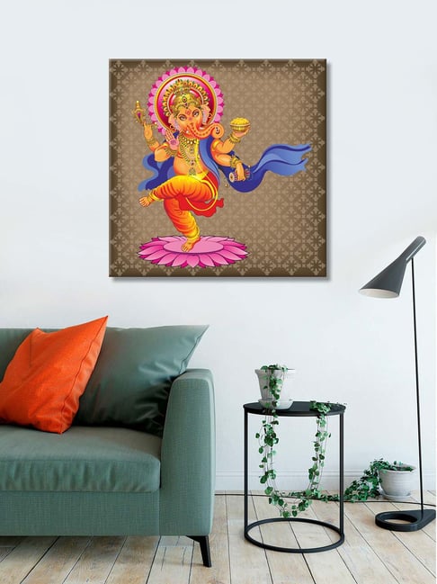 999store Brown & Pink Dancing Ganesha Background Wall Paintings-picture-33