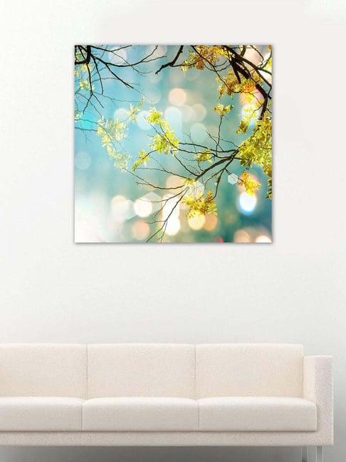 999store Blue & Green Acacia Flower Canvas Painting-picture-36