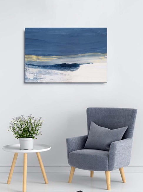 999store Blue & Grey Abstract Framed Canvas Painting-picture-22