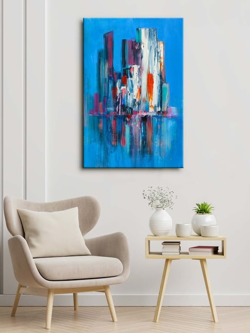 999store Blue & White Beautiful Building Wall Canvas Painting-picture-10