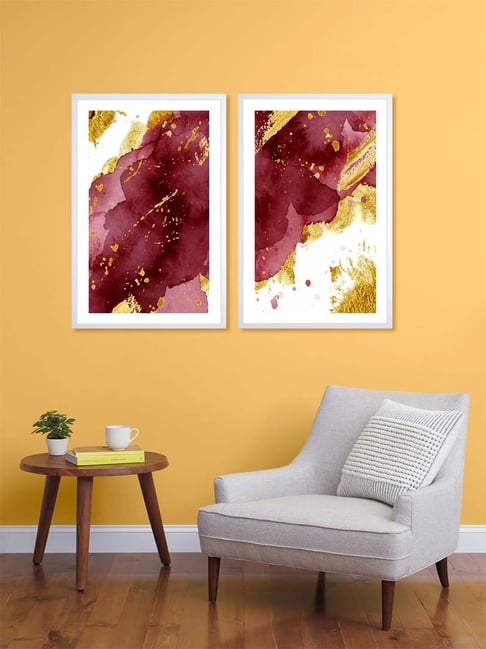 Buy 999Store Maroon & Gold Printed Abstract Wall Painting At Best Price @  Tata Cliq