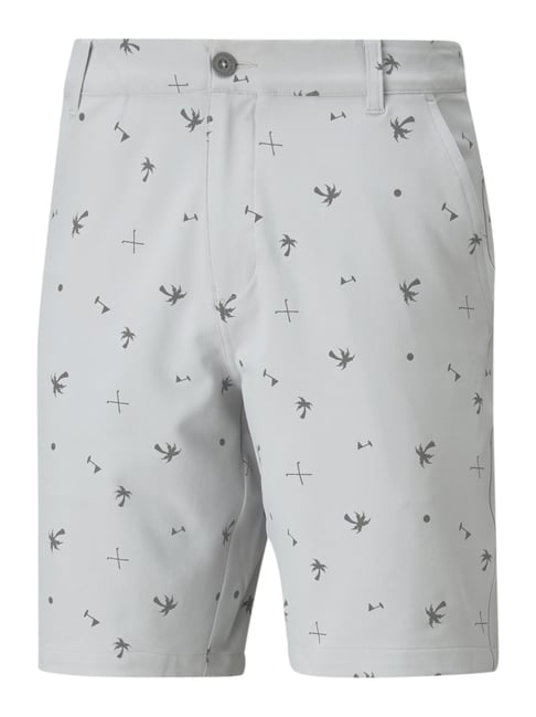 Puma Grey Regular Fit Printed Sports Shorts