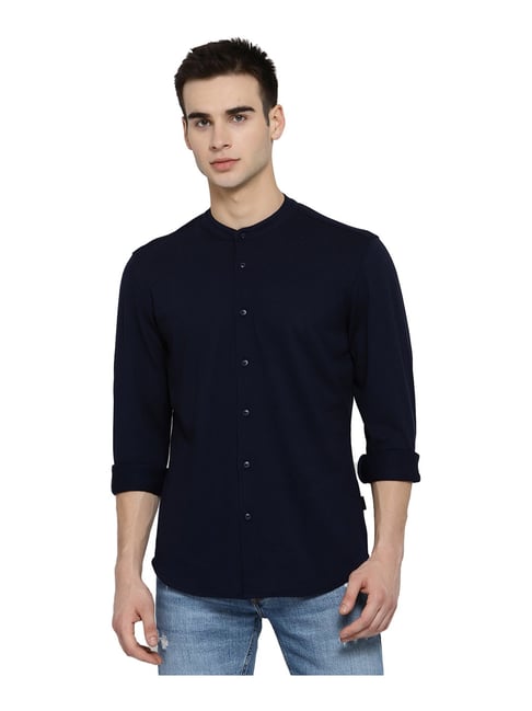 Pepe Jeans Navy Regular Fit Cotton Shirt