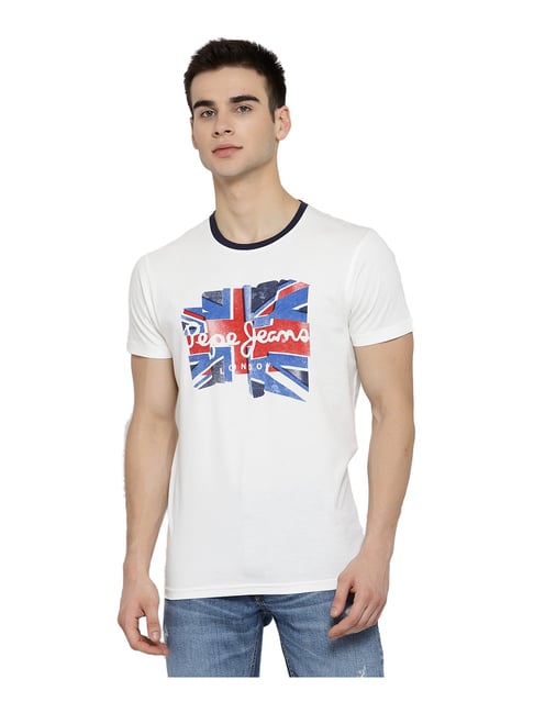 Pepe Jeans Off White Crew T-Shirt