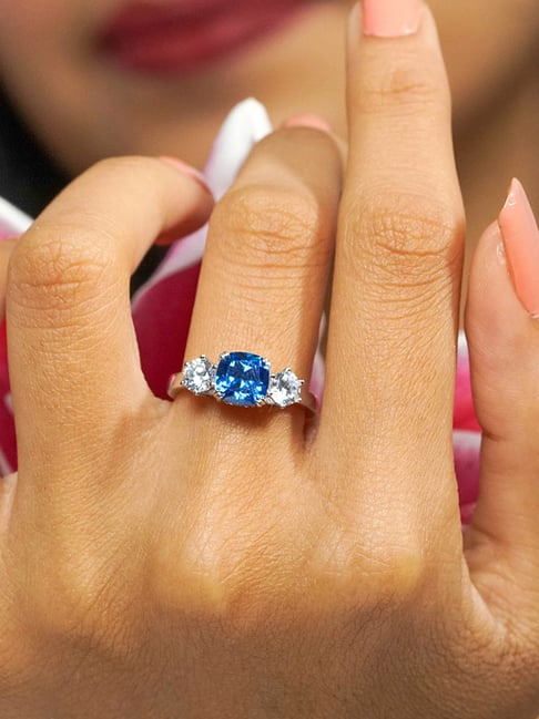 The Subtle Single Stone Blue Sapphire Ring