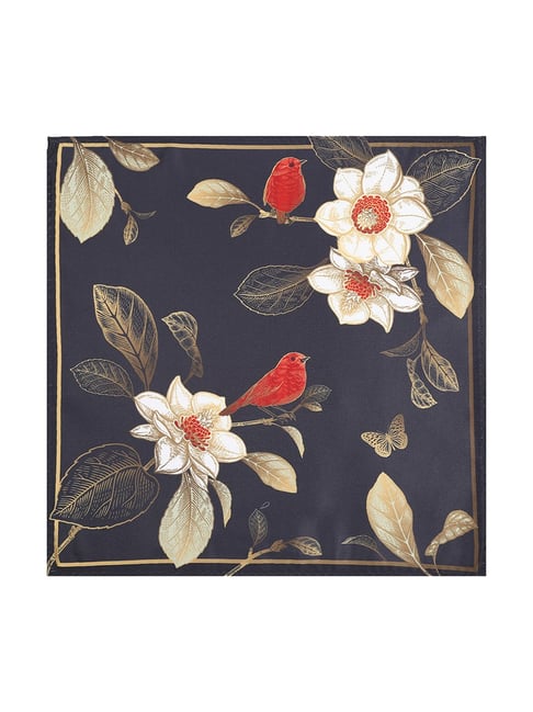 Tossido Black Printed Pocket Square-picture-11