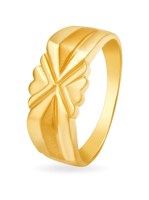 Enchanting 22 Karat Yellow Gold Spiral Floral Finger Ring