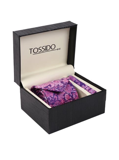 Tossido Multi Printed Necktie and Pocket Square Set For Men