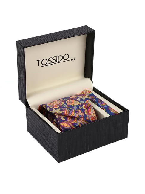 Tossido Multi Printed Necktie and Pocket Square Set For Men