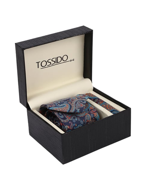 Tossido Multi Printed Necktie and Pocket Square Set For Men