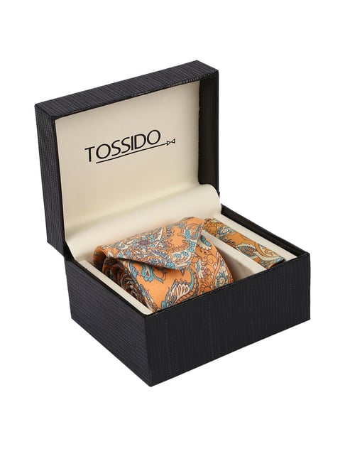 Tossido Multi Printed Necktie and Pocket Square Set For Men