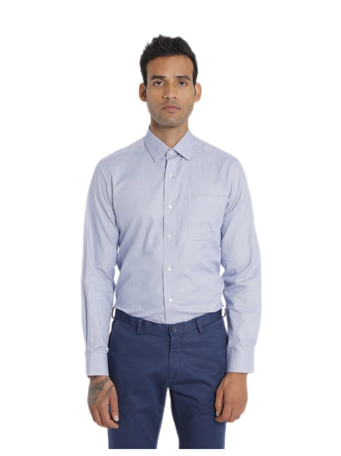 Arrow Men Light Blue Regular Fit Oxford Formal Shirt