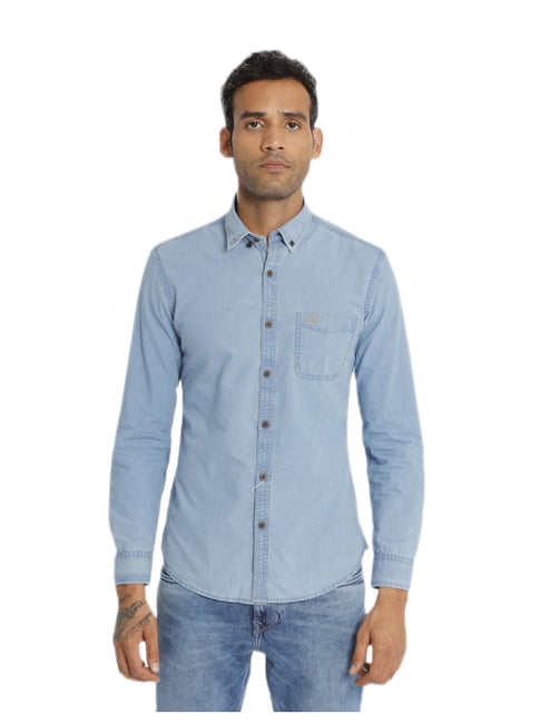 Kuons Avenue Men's Half Sleeve Smart Casual Denim Shirt | Jeans Shirt for  Men(KACLHS1181Z-M_True Blue_Medium) : Amazon.in: Clothing & Accessories