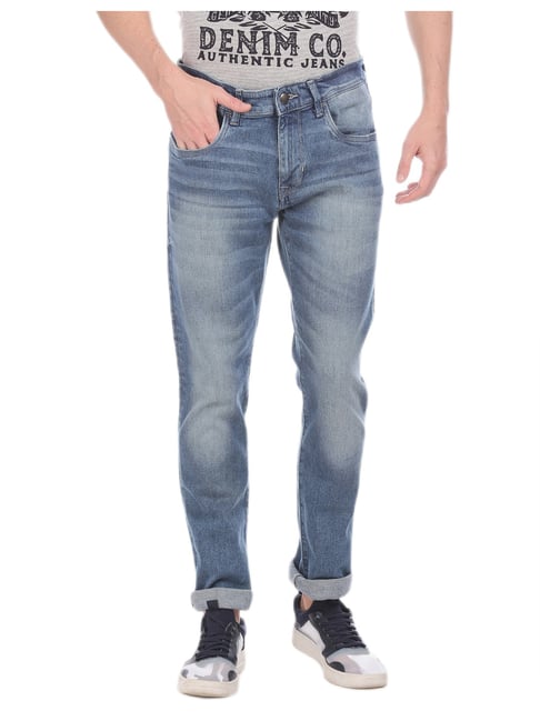 Buy Polo Blue Mid-Rise Woody Slim Straight Fit Jeans