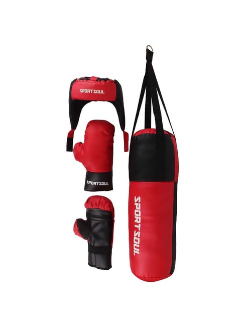 SportSoul Red Black Kids Boxing Set (Age 4-7 Years)