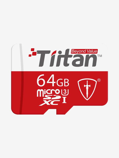 Tiitan Ultra 64 GB UHS Class-3 MicroSDXC Card (Red and White)