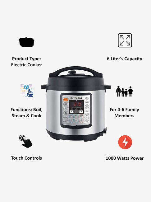 Buy NutriBullet NCSPEK6 6L 1000W Electric Cooker (Silver) Online At ...