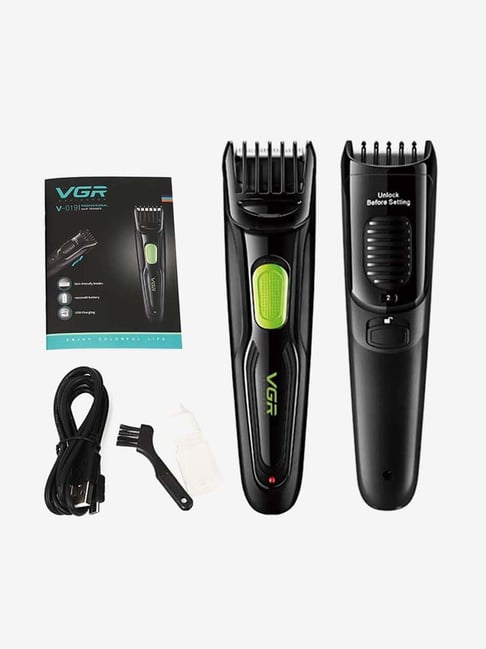 VGR V-019 Professional Rechargeable Cordless Trimmer for Men - 60 Min Runtime (Black)