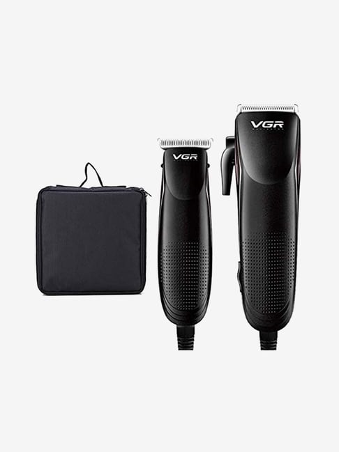 VGR V-023 Professional Corded Clipper and Trimmer Combo Kit (Black)