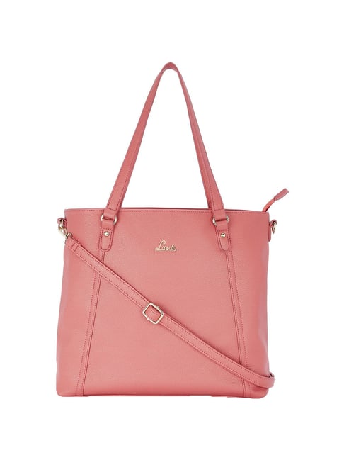 Lavie HOWE EW Pink Solid Medium Tote Handbag Price in India