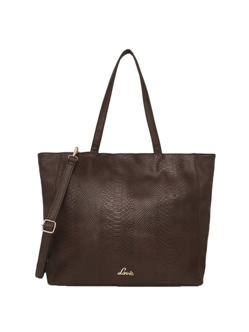 Lavie SANDRIA Brown Textured Medium Tote Handbag