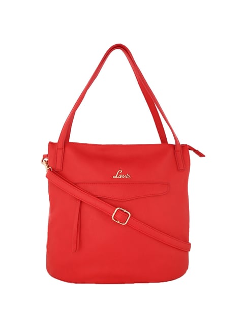 Lavie RABAT LG Red Solid Medium Tote Handbag Price in India