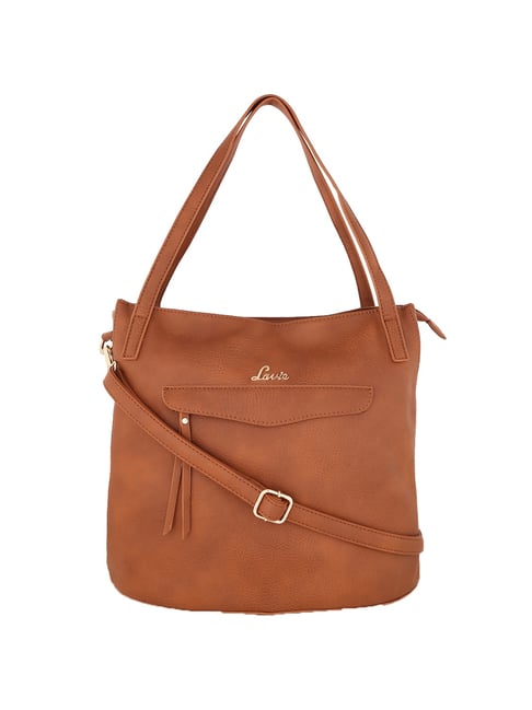 Lavie RABAT LG Brown Solid Medium Tote Handbag Price in India