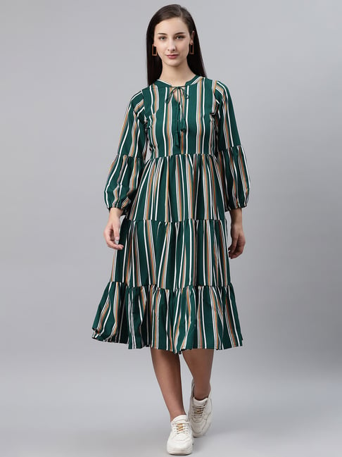 Melon by PlusS Green Striped Dress