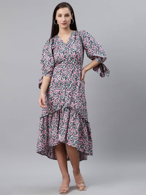 Melon by PlusS Multicolor Floral Print Dress Price in India