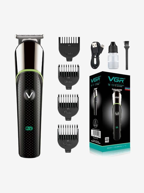 VGR V-191 Professional Rechargeable Cordless Trimmer with LED Light - 100 Min Runtime (Black)