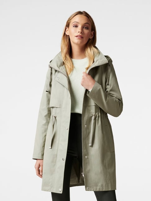 Forever New Soft Sage Cotton Linda Parka Jacket