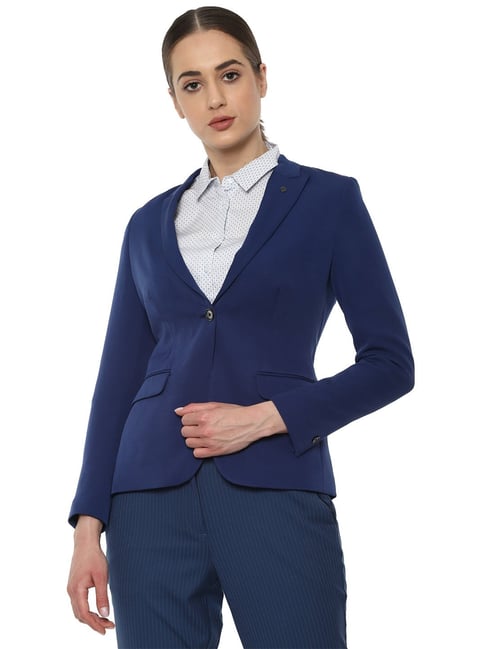 Buy Van Heusen Navy Regular Fit Blazer for Women Online Tata CLiQ