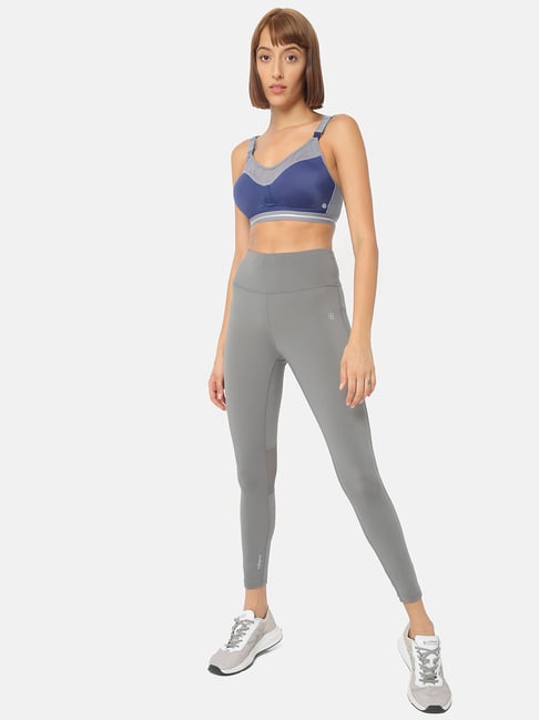 Buy Cultsport Navy & Grey Non Wired Padded Sports Bra for Women