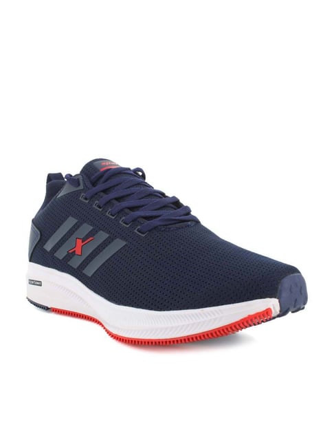 Sparx men's navy blue and white running on sale shoes