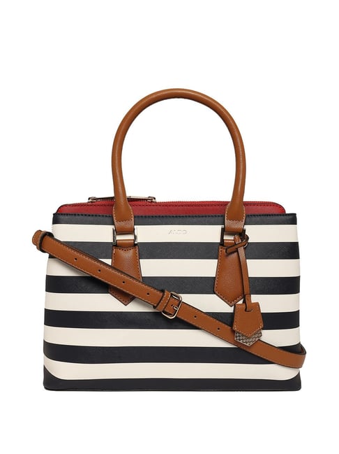 Kate Spade New York Black White Striped Tote Bag Shoulder Purse | eBay