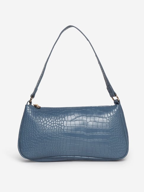 LOV by Westside Blue Crocodile Pattern Sling Bag