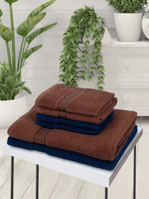 LORENA [6pc] 100% Cotton Super-Soft Terry Towels -2pc Bath, 4pc Hand (d`ross) solid-multi