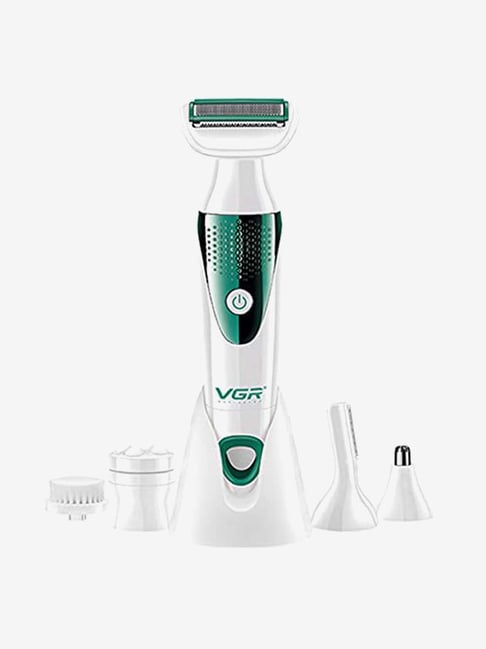 VGR V-720 5-in-1 Rechargeable Cordless Grooming kit for Women (White and Green)