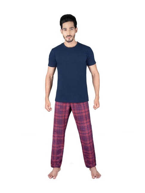 XYXX Navy & Red Regular Fit Night Suit-picture-39