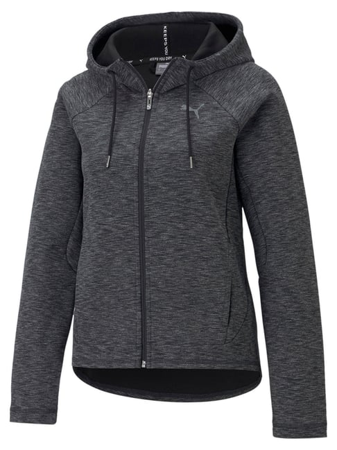 Buy Puma Black Melange Regular Fit Evostripe Full-Zip Hoodie for