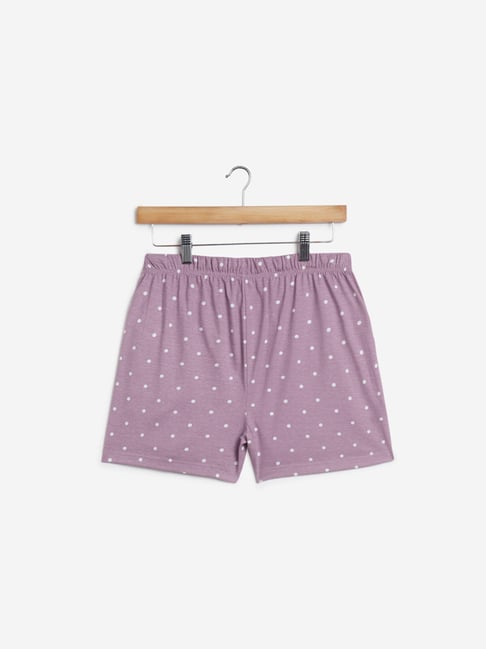 Buy Wunderlove by Westside Lilac Polka-Dotted Shorts Online at best price at TataCLiQ