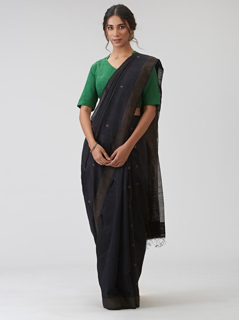 Fabindia Silk Matka Woven  Saree with Blouse Piece Price in India