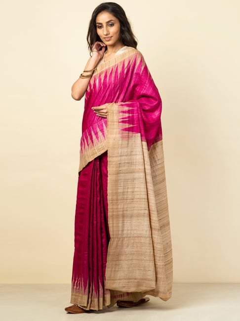 Fabindia tussar outlet silk saree