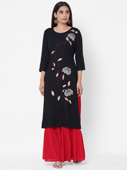 fashor black kurta